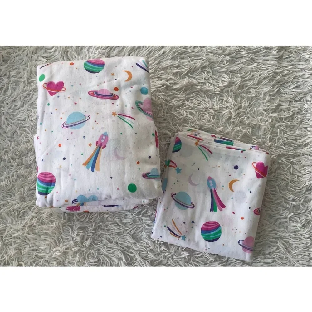 Pottery Barn Teen Galaxy Heart Flannel Sheet Set – Twin